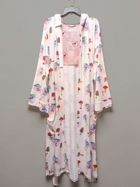 Plover Travel AnyWear Unisex Psychajellic Jellyfish Mushroom Hooded Robe Long OS